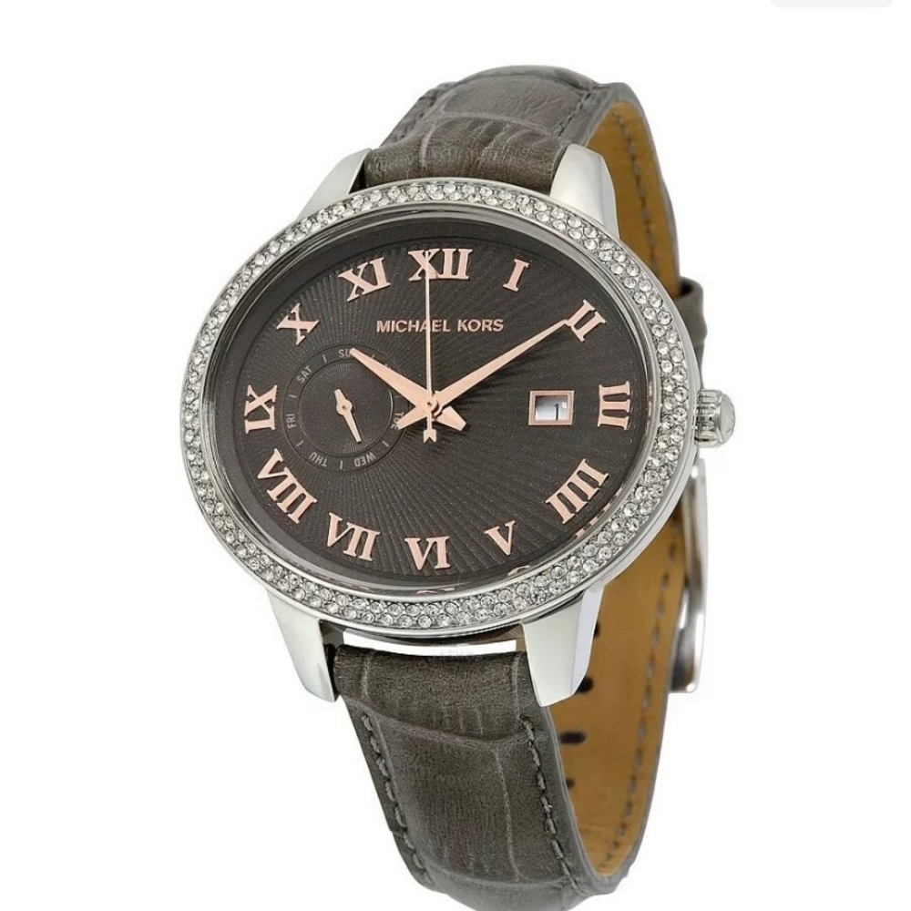 MICHAELKors Whitley Grey Dial Grey Leather Ladies Watch MK2427